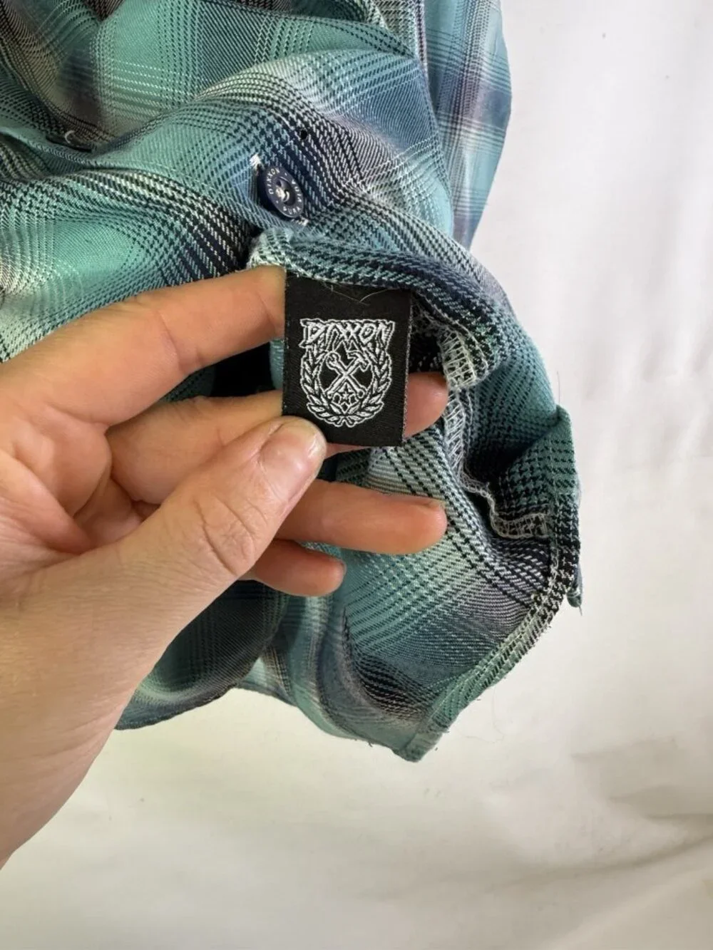 DIXXON Blue Marlin Plaid Flannel Pocket Button Shirt - Picture 10 of 11
